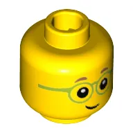 Minifig Head Birthday Party Boy, Lime Thin Glasses, Child