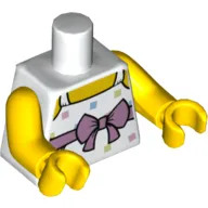 Torso Dress, Pink Bow Print, Yellow Arms and Hands