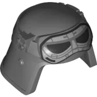 Helmet Imperial Pilot, Raised Forehead, Gray Goggles, Red Square Print