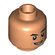 Minifig Head Dr Wu, Dark Orange Contours, Smile / Suspicious Frown Print