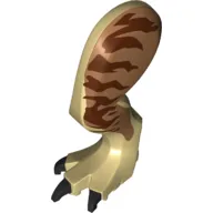 Animal Body Part, Dinosaur, Tyrannosaurus Rex Leg, Left, with Pin, Dark Tan Claws and Reddish Brown Stripes on Medium Nougat Print - Left