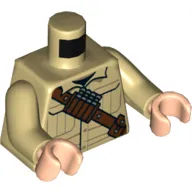 Torso Shirt, Brown Shoulder Belt with Darts Print, Tan Arms, Light Nougat Hands