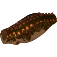 Animal Body Part, Dinosaur, Carnotaurus Body with Dark Brown Stripes, Orange Spots Print