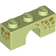 Brick Arch 1 x 3 with Olive Green Animal Spots Print