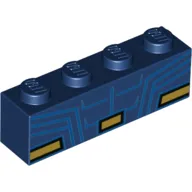 Brick 1 x 4 with Superman Abs, Belt print