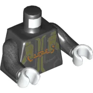 Torso Robe with Olive Green Straps with Orange Chain Print, Pearl Dark Gray Arms, White Hands