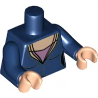 Torso Low-Cut Top, Light Nougat Neck, Pink Undershirt Print, Dark Blue Arms, Light Nougat Hands