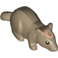 Animal, Rodent, Rat / Mouse with Black Eyes and Light Nougat Blaze Print (Scabbers)