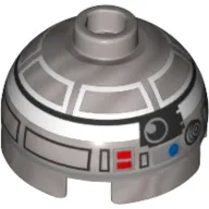 Brick Round 2 x 2 Dome Top, Hollow Stud with Astromech Droid Print (R2-Q2)