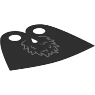 Neckwear Cape, Very Short, Tear-Drop Neck Cut with Black with Fur Print / Dark Orange Sides [Spongy Stretchable Fabric]