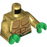 Torso Jumpsuit, Muscles, Green Belt with 'A' Buckle Print, Pearl Gold Arms, Green Hands