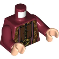 Torso Robe with Long Scarves, Gold, Reddish Brown and Dark Brown Details Print (Albus Dumbledore), Dark Red Arms, Light Nougat Hands