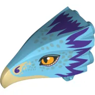 Animal Body Part, Bird Head Upper Jaw with Dark Tan Beak and Purple Feathers Print (Occamy)