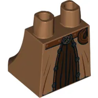 Hips and Legs Under Dress/Robe, Dark Brown Dress, Reddish Brown Belt and Pouch, Copper Trim Print (Helga Hufflepuff)