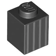 Brick 1 x 1 with 4 Light Bluish Gray Lines print