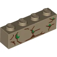 Brick 1 x 4 with Tree Bark print