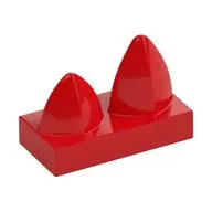 Tile Special 1 x 2 with Two Vertical Teeth / Tooth