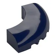 Brick Round Corner 5 x 5 x 1 Curved, Bottom Cut Outs, No Studs, 7 Bottom Tubes