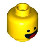 Minifig Head Benny, Dual Sided, Smile with Tongue / Scared Print [Hollow Stud]