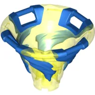 Cone Reverse with 4 Handles, Spinner, with Marbled Blue Pattern