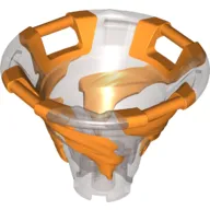 Cone Reverse with 4 Handles, Spinner, with Marbled Orange Pattern