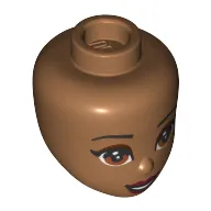 Minidoll Head Brown Eyes, Dark Red Eye Shade, Dark Red Lips