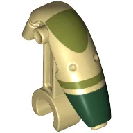 Minifig Head Special with Clip, Mechanical with Olive Green and Dark Green Paint Print (Kashyyyk Battle Droid)