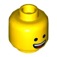 Minifig Head Emmet, Dual Sided, Happy Smile / Scream Print [Hollow Stud]
