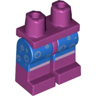 Hips with Blue Legs and Magenta Boots Pattern with Silver Bubbles Print