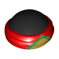 Bald Head with Red Bandana and Green Triangle Print