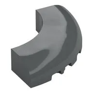Brick Round Corner 5 x 5 x 1 Curved, Bottom Cut Outs, No Studs, 7 Bottom Tubes