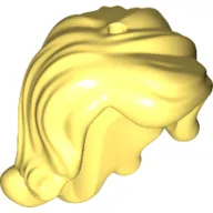 Hair Long Wavy, Right Side Part, with Short Sides, 2 Holes - 1 each on Top and Side (Ariel)