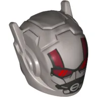 Helmet with Antennae and Headphones and Dark Red Stripes, Trans-Red Visor (Ant-man)