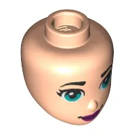 Minidoll Head Dark Turquoise Eyes, Purple Lips print