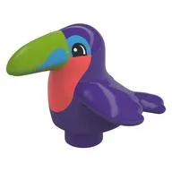 Duplo Animal Bird / Toucan with Dark Azure and Coral Beak and Lime Chest Print
