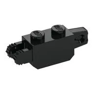 Hinge Brick 1 x 2 Locking with 1 Finger Vertical End and 2 Fingers Vertical End, 7 Teeth