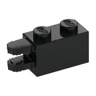 Hinge Brick 1 x 2 Locking with 2 Fingers Horizontal End, 7 Teeth
