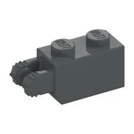 Hinge Brick 1 x 2 Locking with 2 Fingers Vertical End, 7 teeth