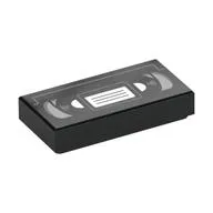 Tile 1 x 2 with Video Tape print