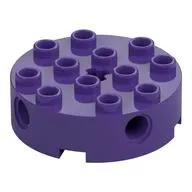 Brick Round 4 x 4 with 4 Side Pin Holes and Center Axle Hole