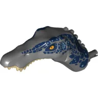 Animal Body Part, Dinosaur, Baryonyx Head with Yellow Eyes, Dark Blue Spots, Tan Teeth