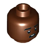 Minifig Head Lucas Sinclair, Eyebrows, Mouth Open Showing Upper Teeth, Surprised Print