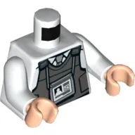 Torso Dark Bluish Gray Bullet-Proof Vest, ID Badge, Tie / 'SECURITY' and Radio Print, White Arms, Light Nougat Hands