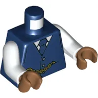 Torso Vest, Dark Blue Tie, White Shirt, Pocket Watch Chain Print, White Arms, Medium Nougat Hands