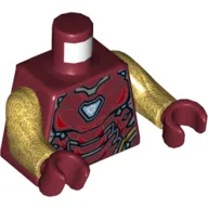 Torso Armor, Light Blue Triangle Print (Iron Man), Pearl Gold Arms, Dark Red Hands