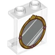 Panel 1 x 2 x 2 with Mirror, Golden Frame, Crown print