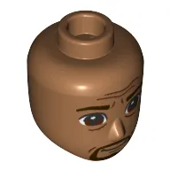 Minidoll Head Male Reddish Brown Eyes, Beard, Mustache, Wrinkles