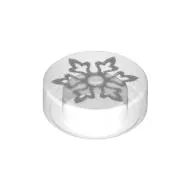 Tile Round 1 x 1 with 6 Pointed Snowflake