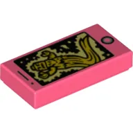 Tile 1 x 2 with Smart Phone and Yellow Ghost Print
