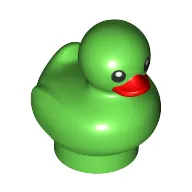 Animal, Bird, Duck / Duckling with Black Eyes, Red Beak
